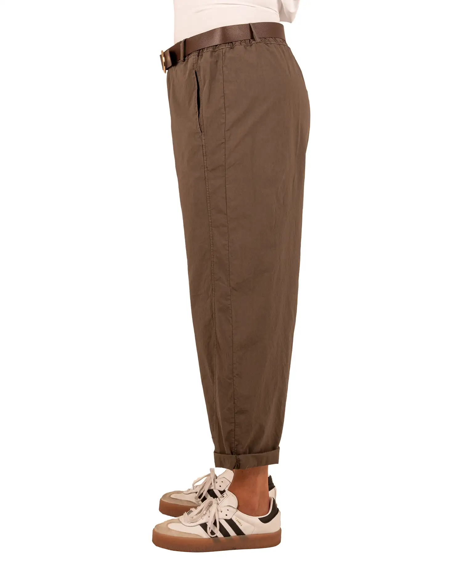 Donkerbruine barrel broek van El-Vita - Afbeelding 4