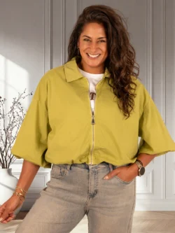 Lime groene ballon bomberjack/blouse van El-Vita