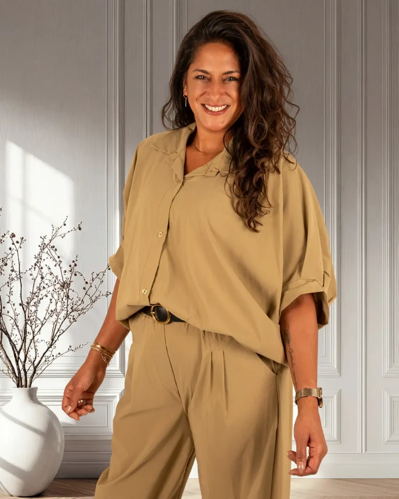 Lichtgroene oversized ballonblouse van El-Vita - Afbeelding 3