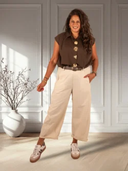 Beige barrel broek van El-Vita