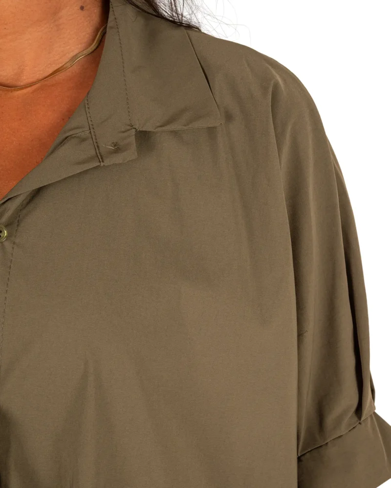 Legergroene oversized ballonblouse van El-Vita - Afbeelding 5