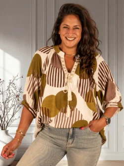 Beige/lime print tuniek van Gemma Ricceri