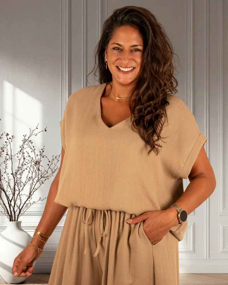 Camel bigshirt van El-Vita - Afbeelding 3
