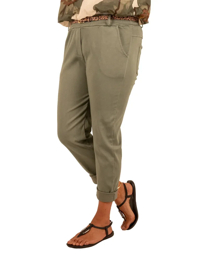 Groene stretch broek van Perla Nera - Afbeelding 2