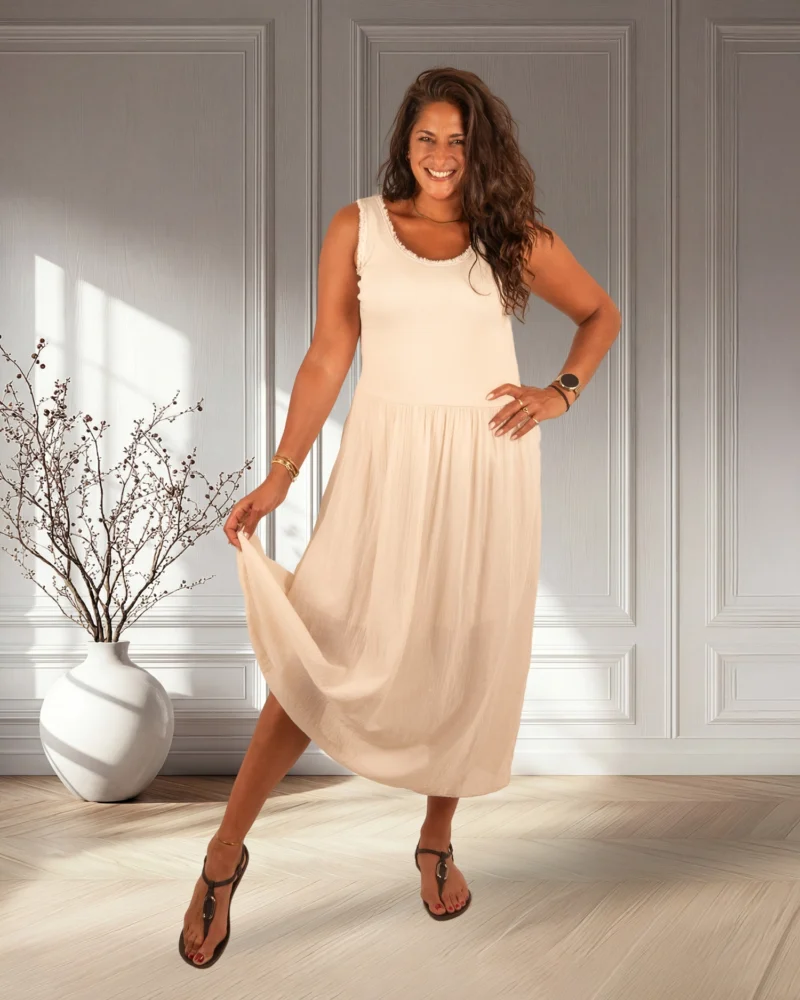 Beige hemdjurk van Kingstar - Afbeelding 3