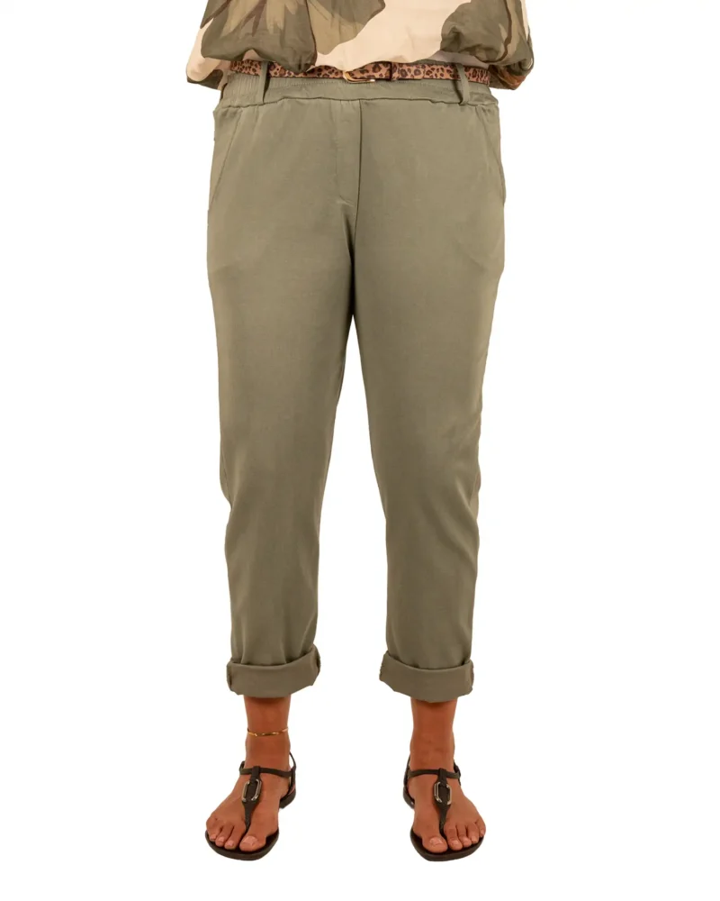 Groene stretch broek van Perla Nera - Afbeelding 4