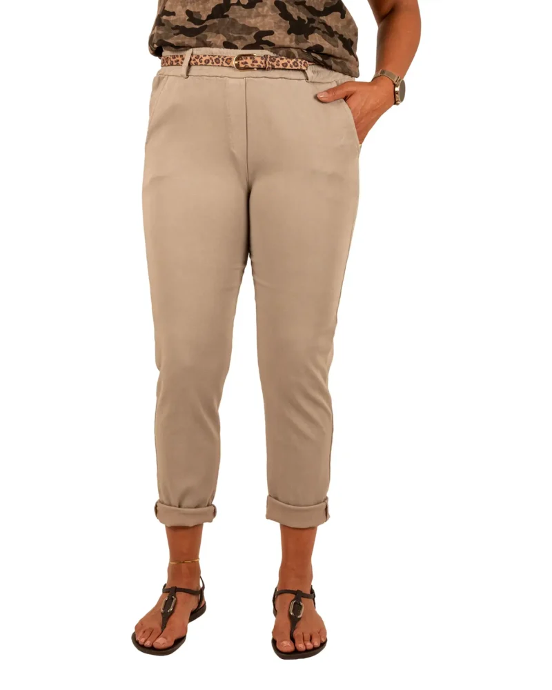 Grijsgroene stretch broek van Perla Nera - Afbeelding 4