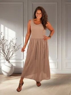 Taupe hemdjurk van Kingstar
