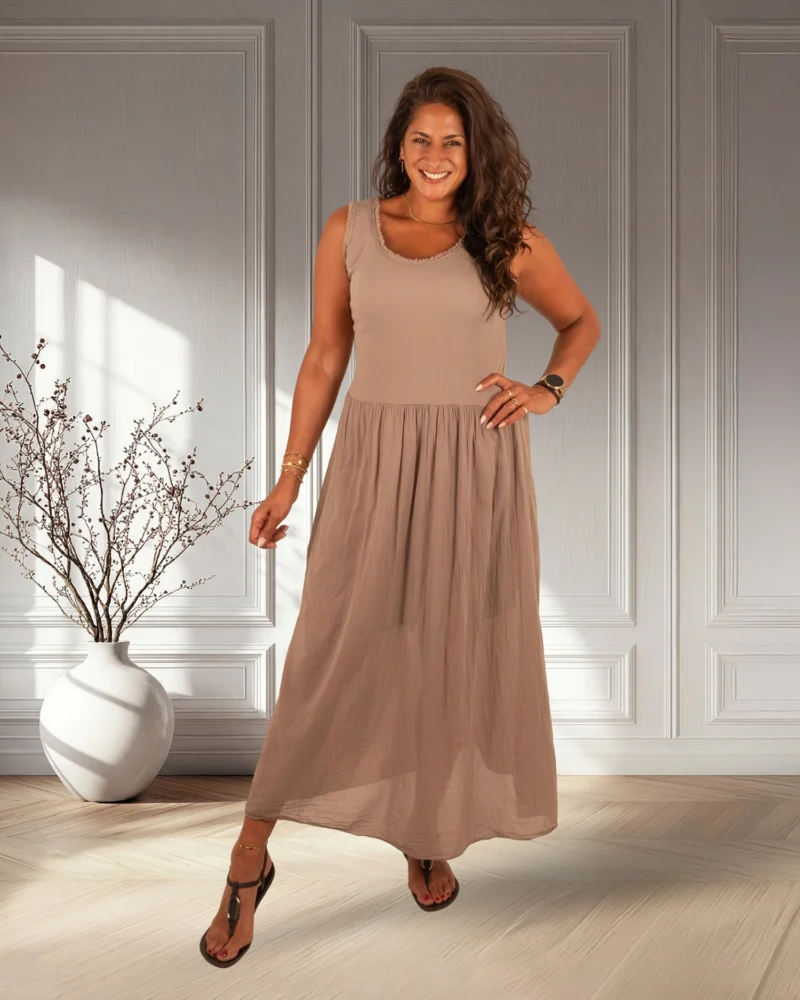 Taupe hemdjurk van Kingstar