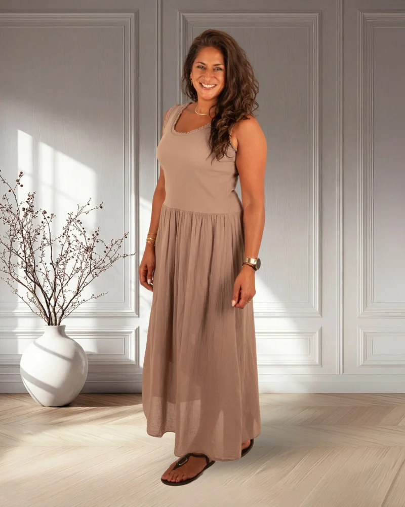 Taupe hemdjurk van Kingstar - Afbeelding 2