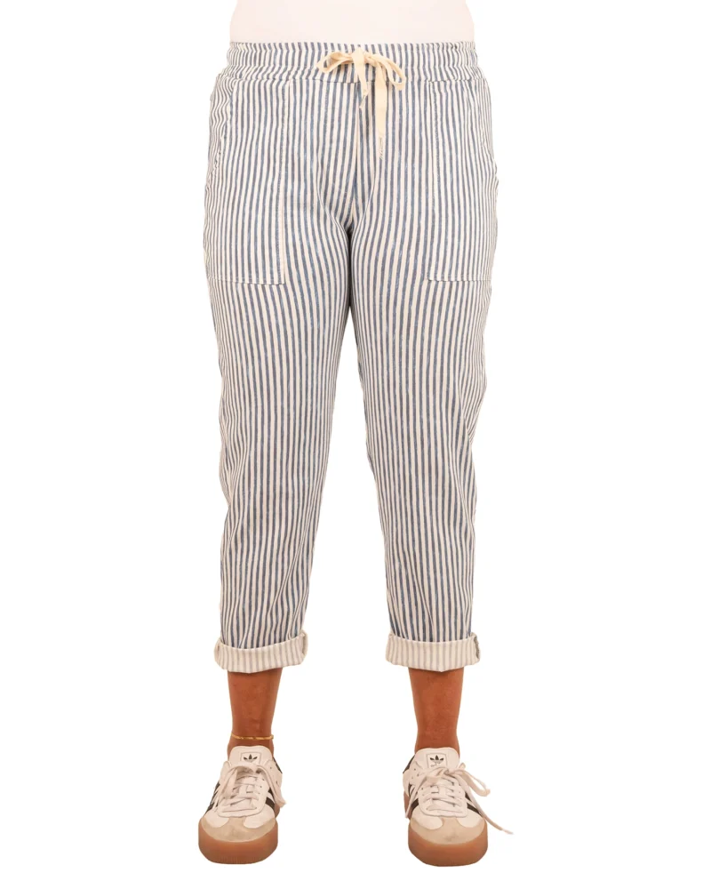 Blauw/wit gestreepte broek van Perla Nera - Afbeelding 6