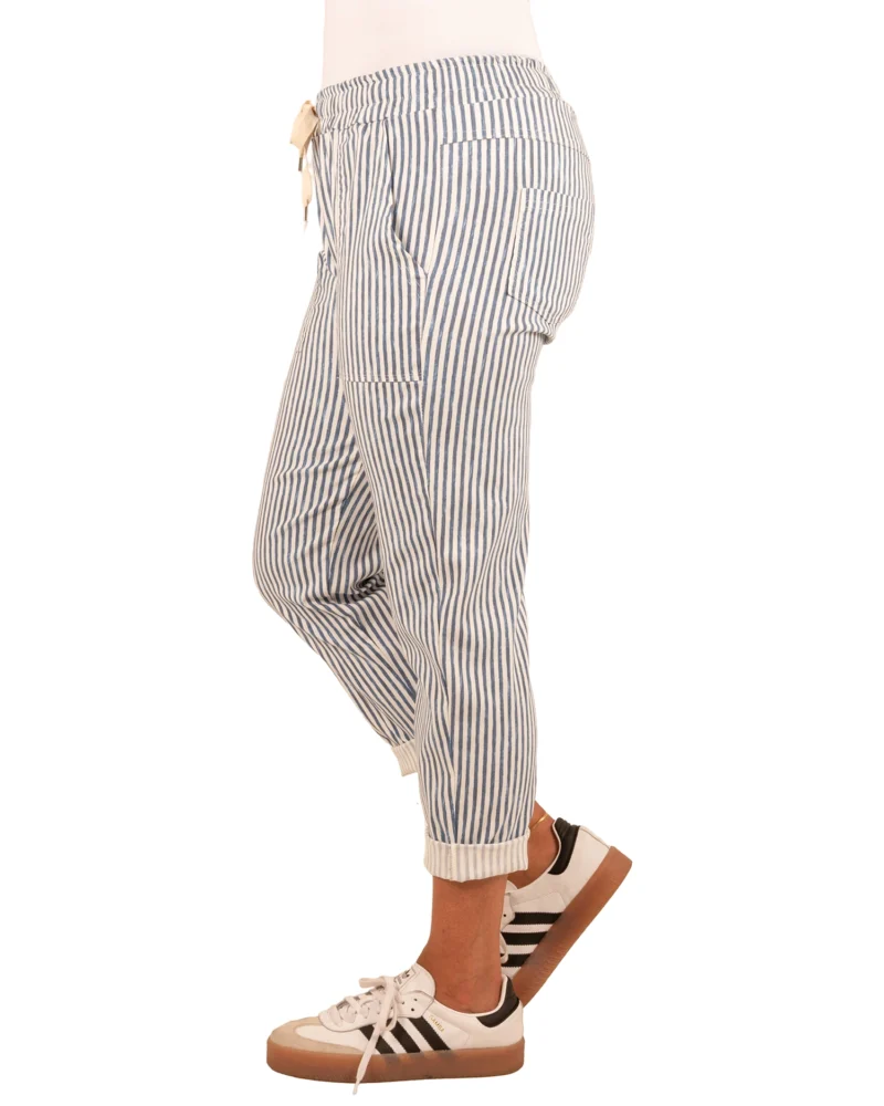 Blauw/wit gestreepte broek van Perla Nera - Afbeelding 3