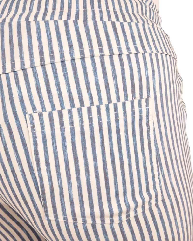 Blauw/wit gestreepte broek van Perla Nera - Afbeelding 5