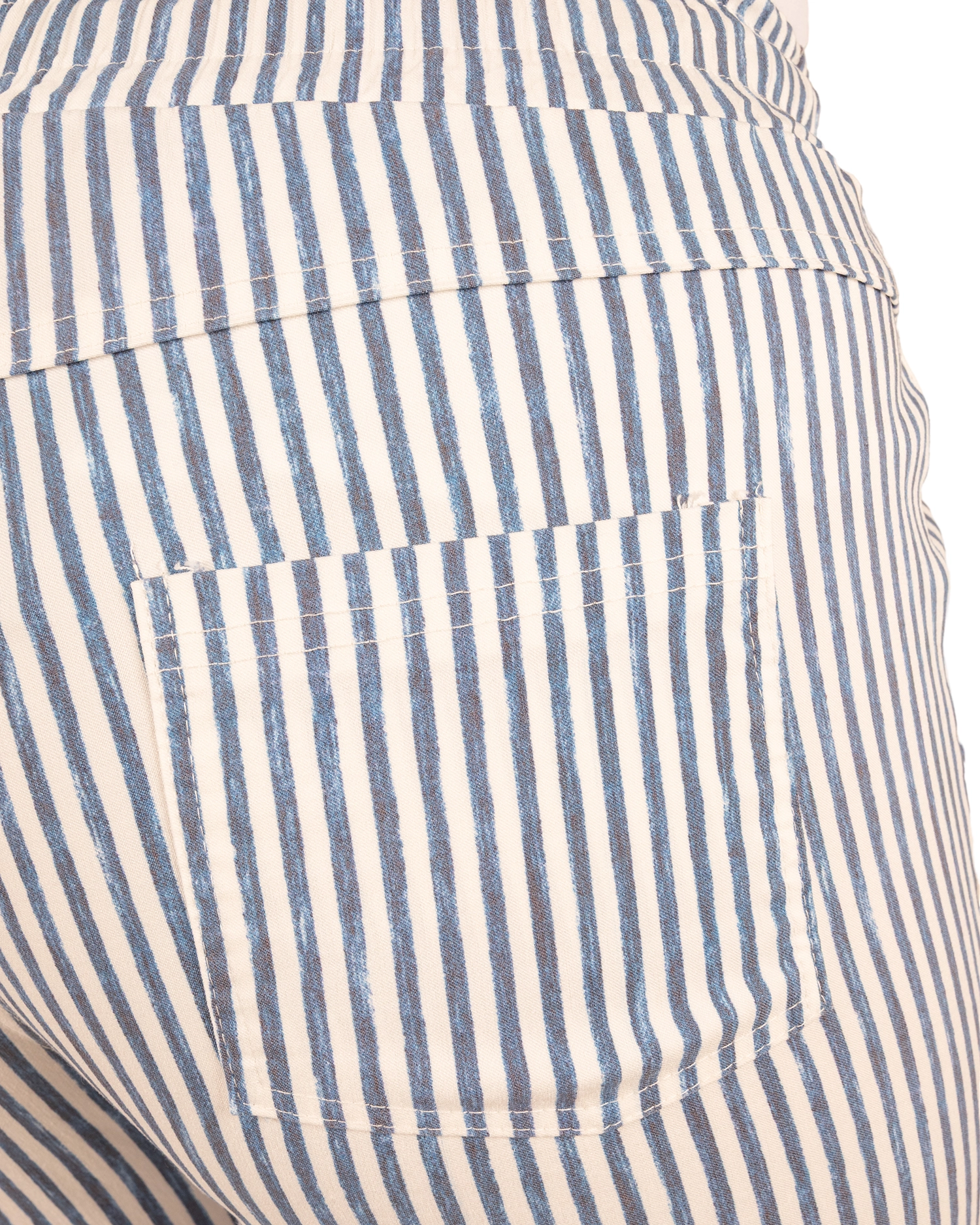 Blauw/wit gestreepte broek van Perla Nera - Afbeelding 5