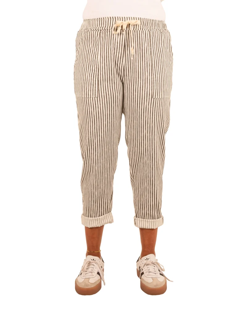 Zwart/wit gestreepte broek van Perla Nera - Afbeelding 6