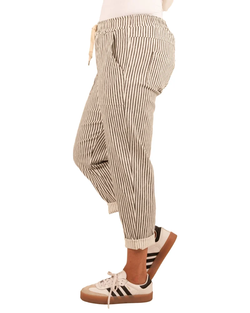 Zwart/wit gestreepte broek van Perla Nera - Afbeelding 3