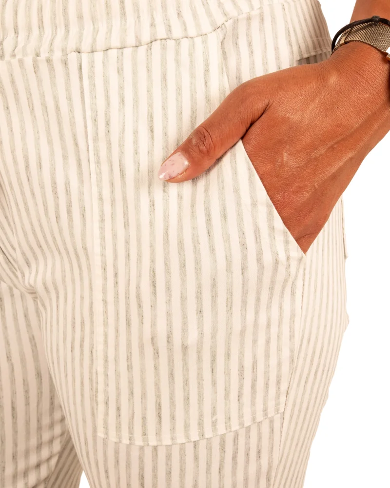 Groen/wit gestreepte broek van Perla Nera - Afbeelding 4