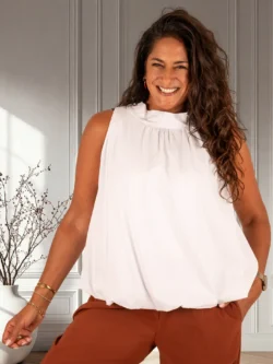Witte mouwloze ballontop van El-Vita