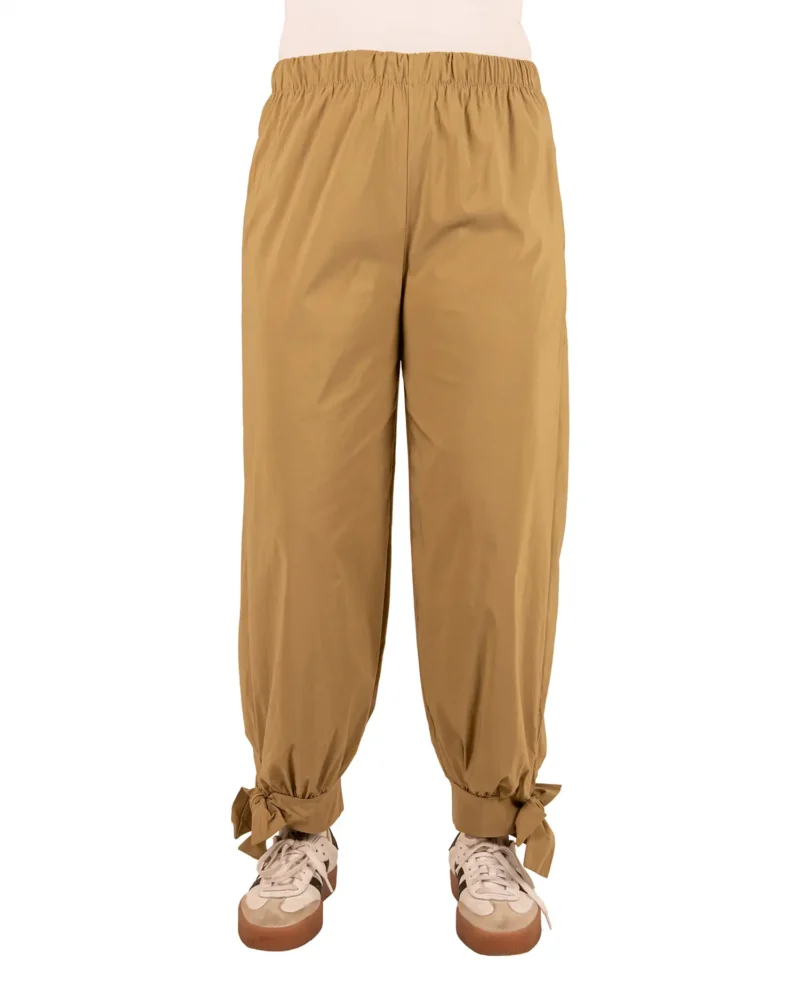 Lichtgroene barrel broek met strik van El-Vita - Afbeelding 4