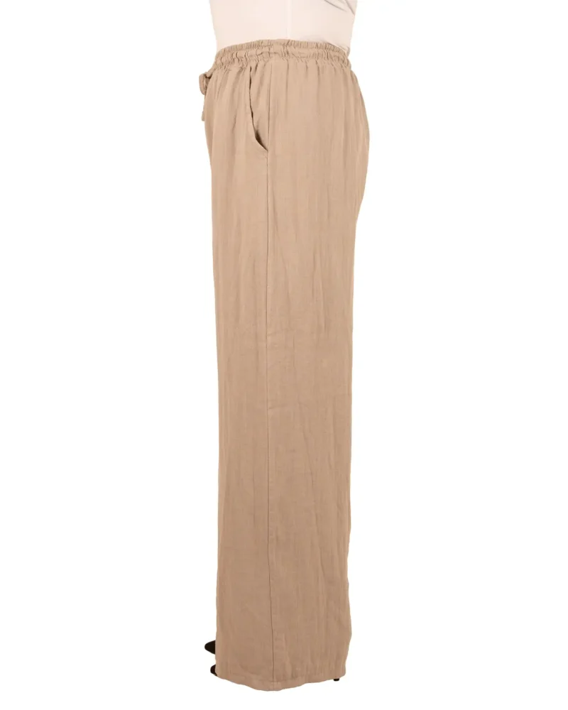 Taupe broek met wijde pijpen van El-Vita - Afbeelding 3