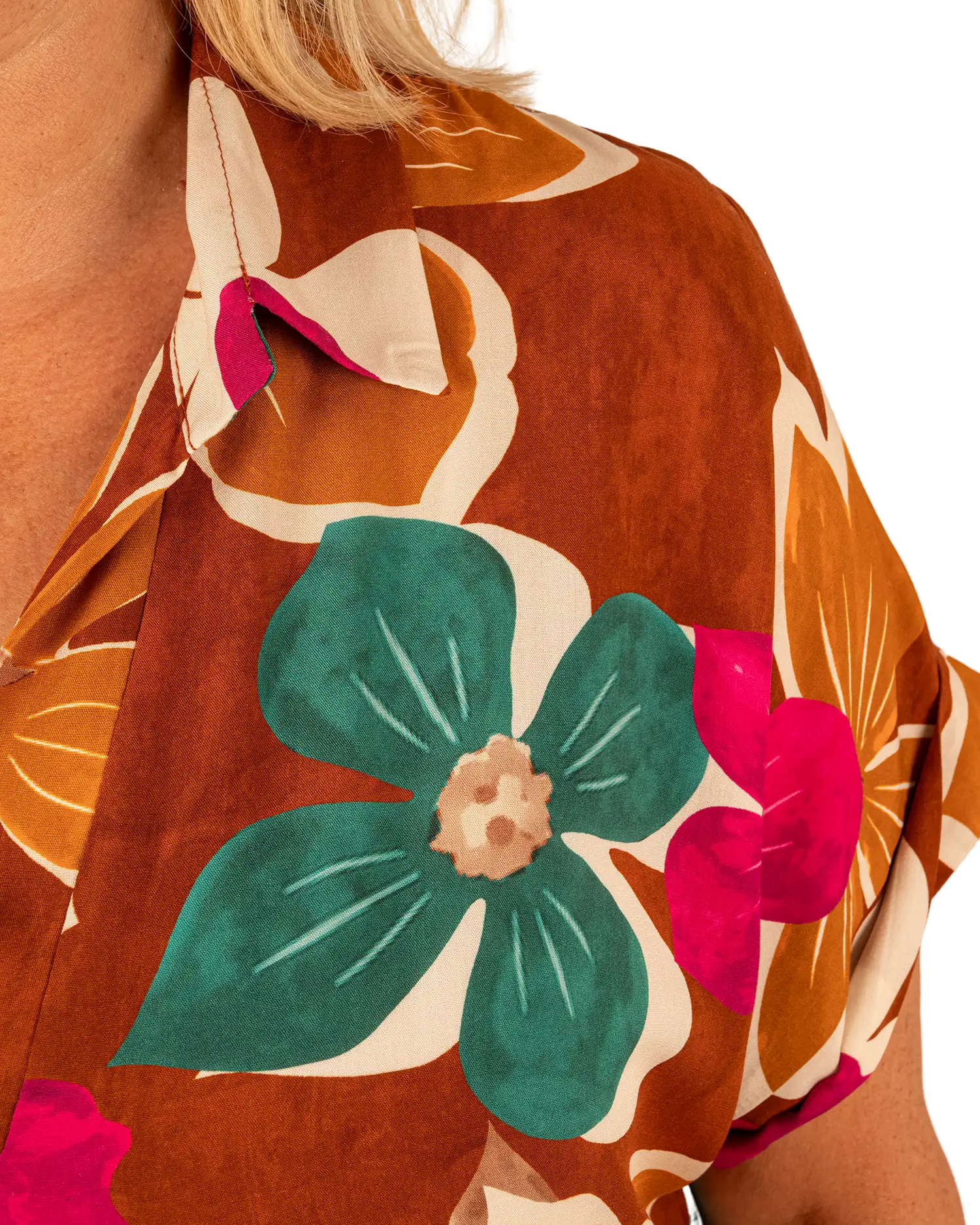 Camel bloemenprint jurkje van El-Vita - Afbeelding 4