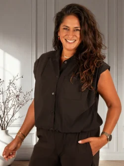 Zwarte mouwloze ballonblouse van El-Vita - Afbeelding 3