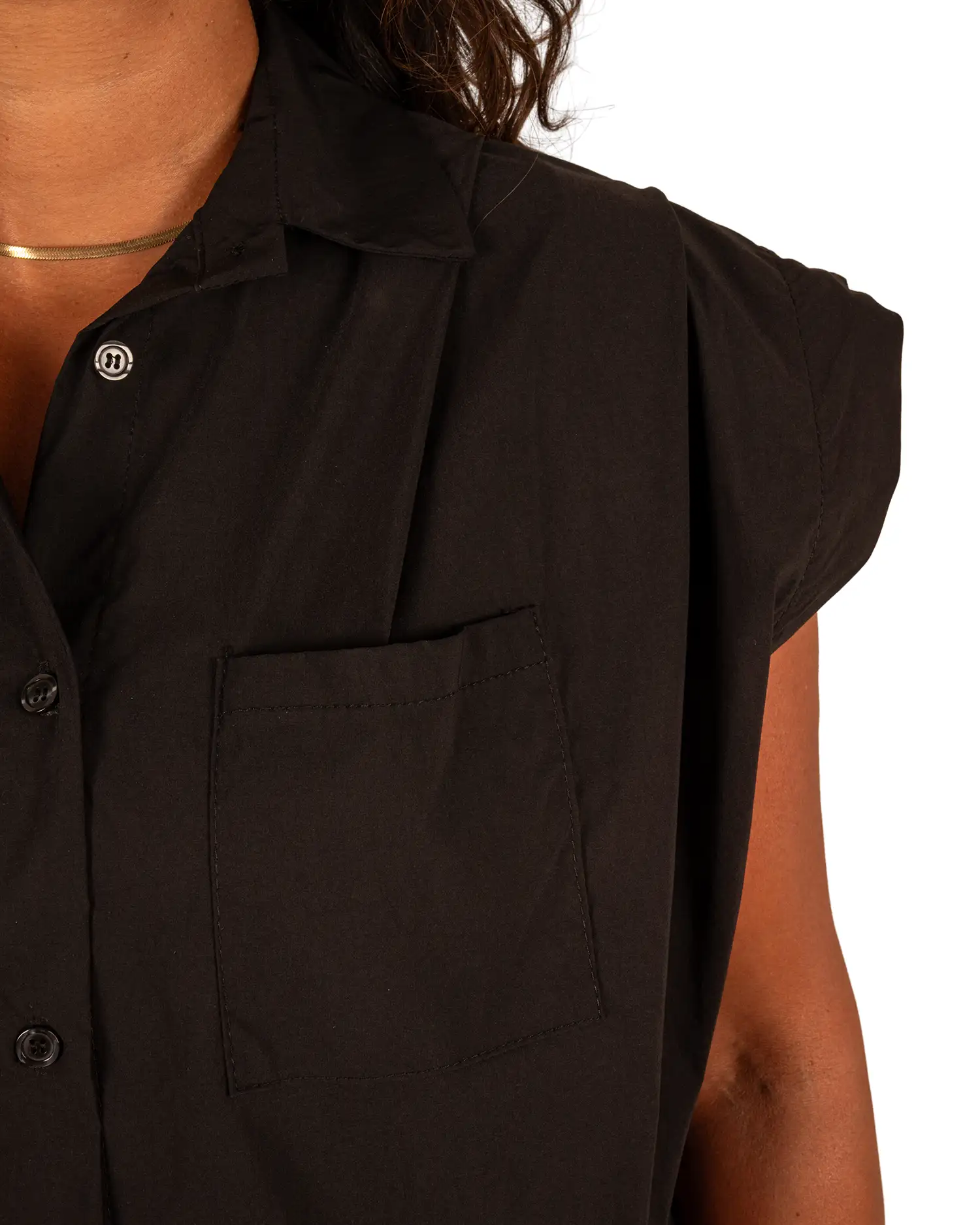 Zwarte mouwloze ballonblouse van El-Vita - Afbeelding 5
