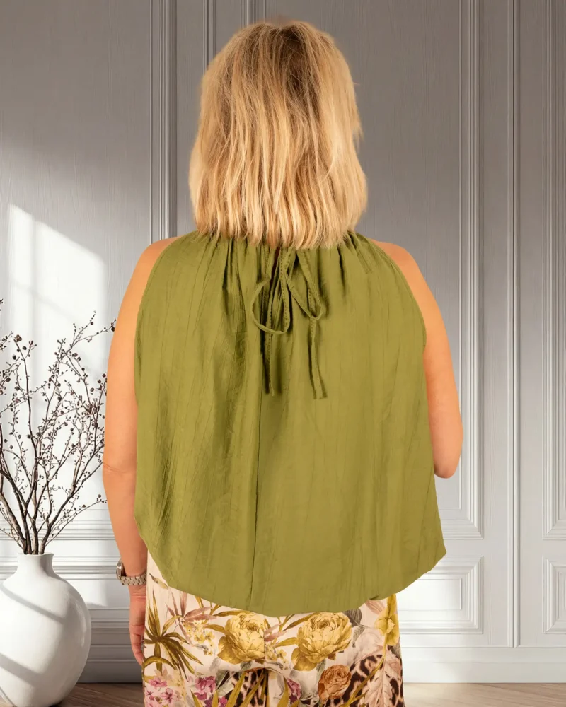 Groene ballon haltertop met roesje van BM - Afbeelding 4