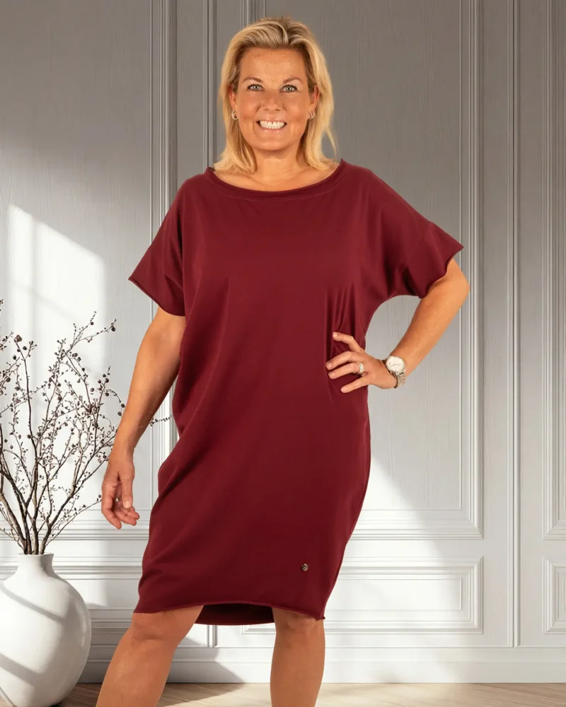 Bordeaux jurk/tuniek met muntje van El-Vita