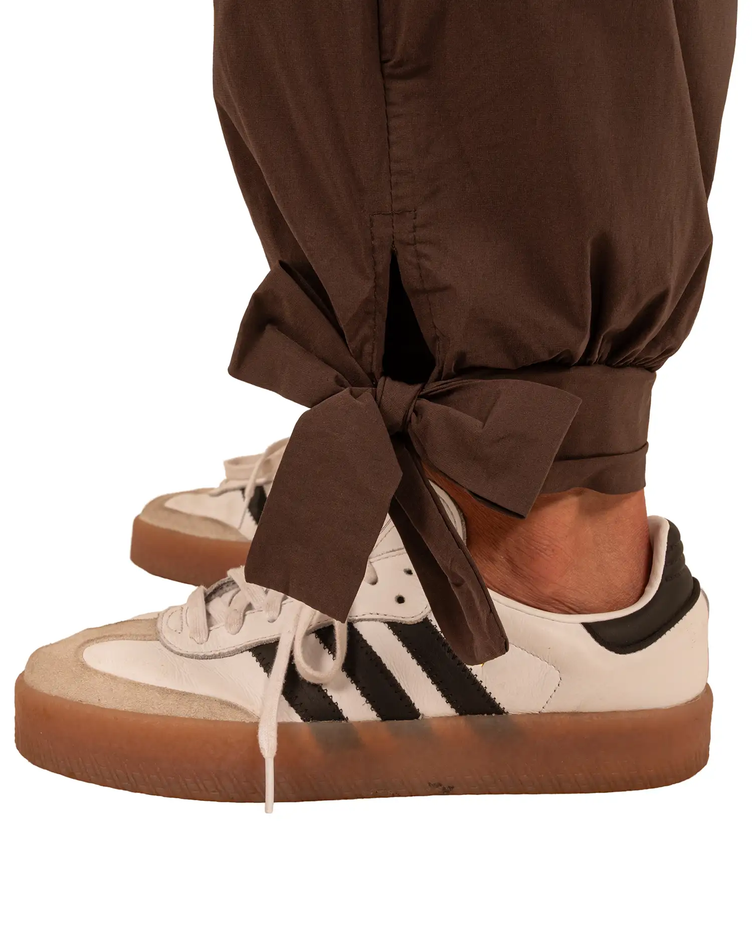 Donkerbruine barrel broek met strik van El-Vita - Afbeelding 5
