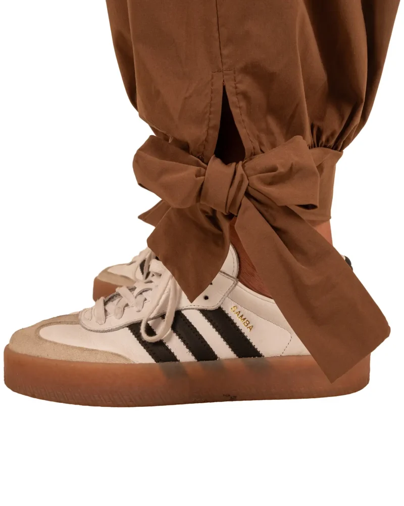 Caramel barrel broek met strik van El-Vita - Afbeelding 5
