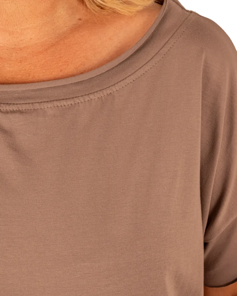 Taupe jurk/tuniek met muntje van El-Vita - Afbeelding 4