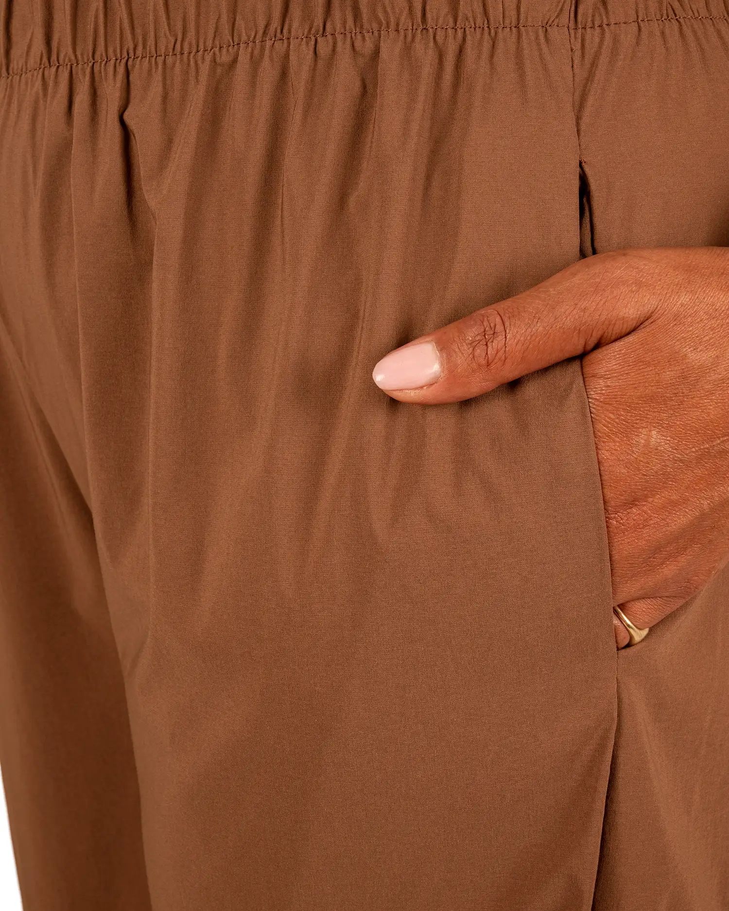 Caramel barrel broek met strik van El-Vita - Afbeelding 6