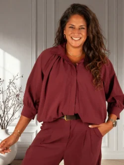 Bordeaux ballon blouse van El-Vita