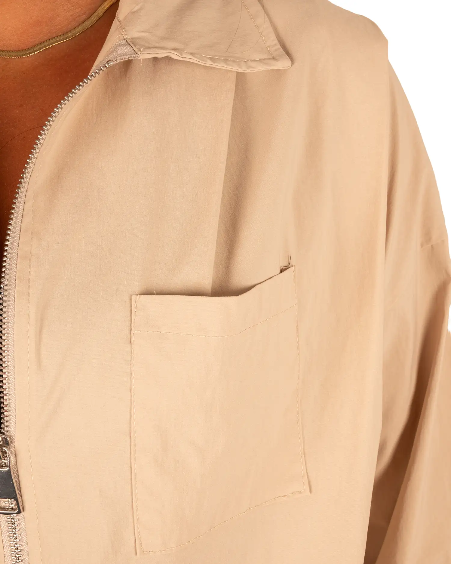 Beige ballon bomberjack/blouse van El-Vita - Afbeelding 5