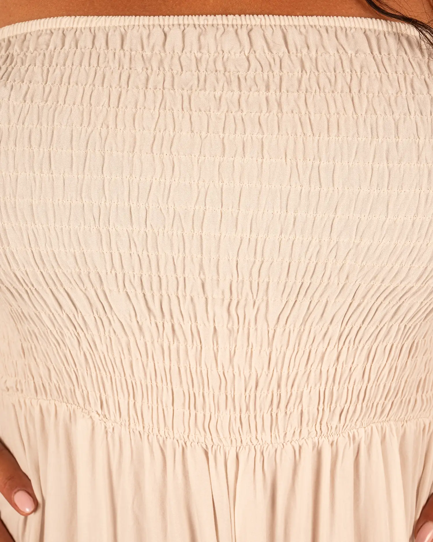 Lichtbeige strapless jumpsuit van New Collection - Afbeelding 4