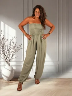 Groene strapless jumpsuit van New Collection