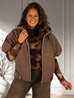Donkerbruine reversible bodywarmer van Monte Cervino