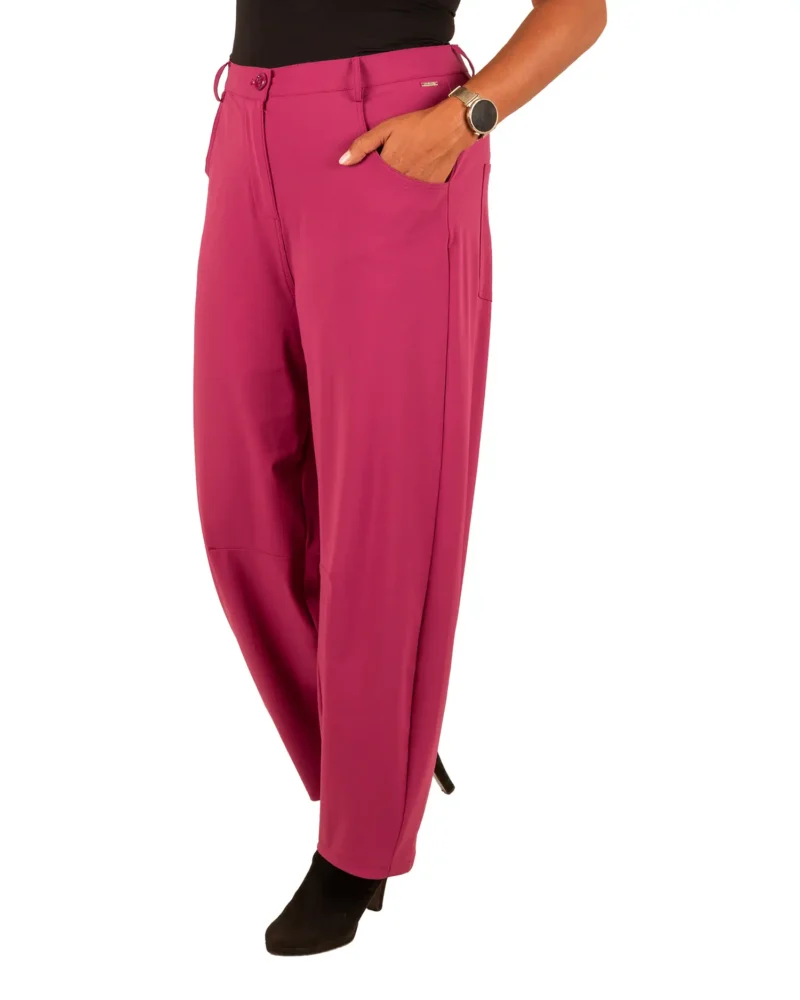 Magenta purple travelstof barrel broek va Mi Piace - Afbeelding 2