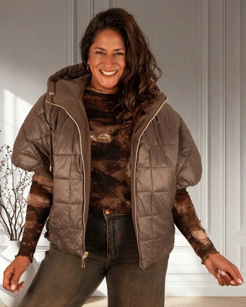 Donkerbruine reversible bodywarmer van Monte Cervino - Afbeelding 2