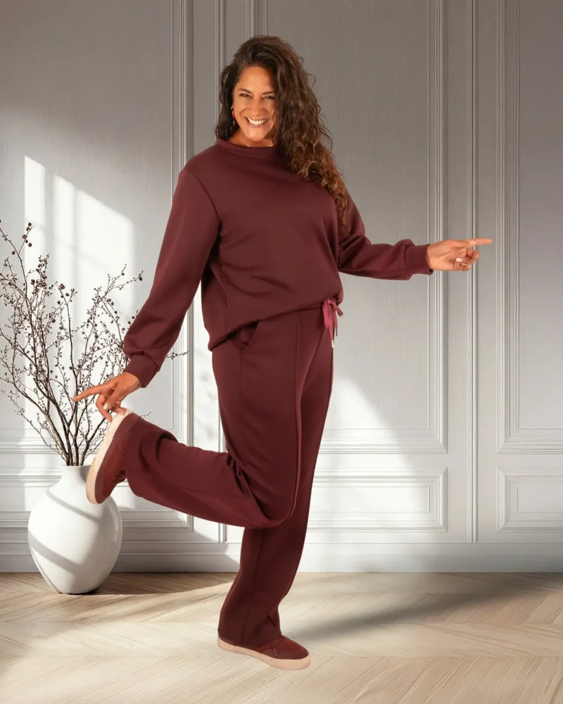 Bordeaux joggingpak met lange mouw van El-Vita - Afbeelding 3