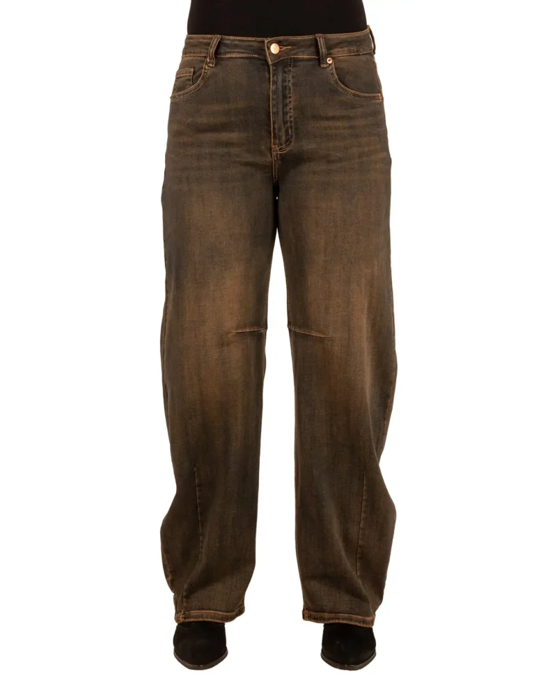 Dirty wash blue balloon jeans van Jewelly - Afbeelding 3