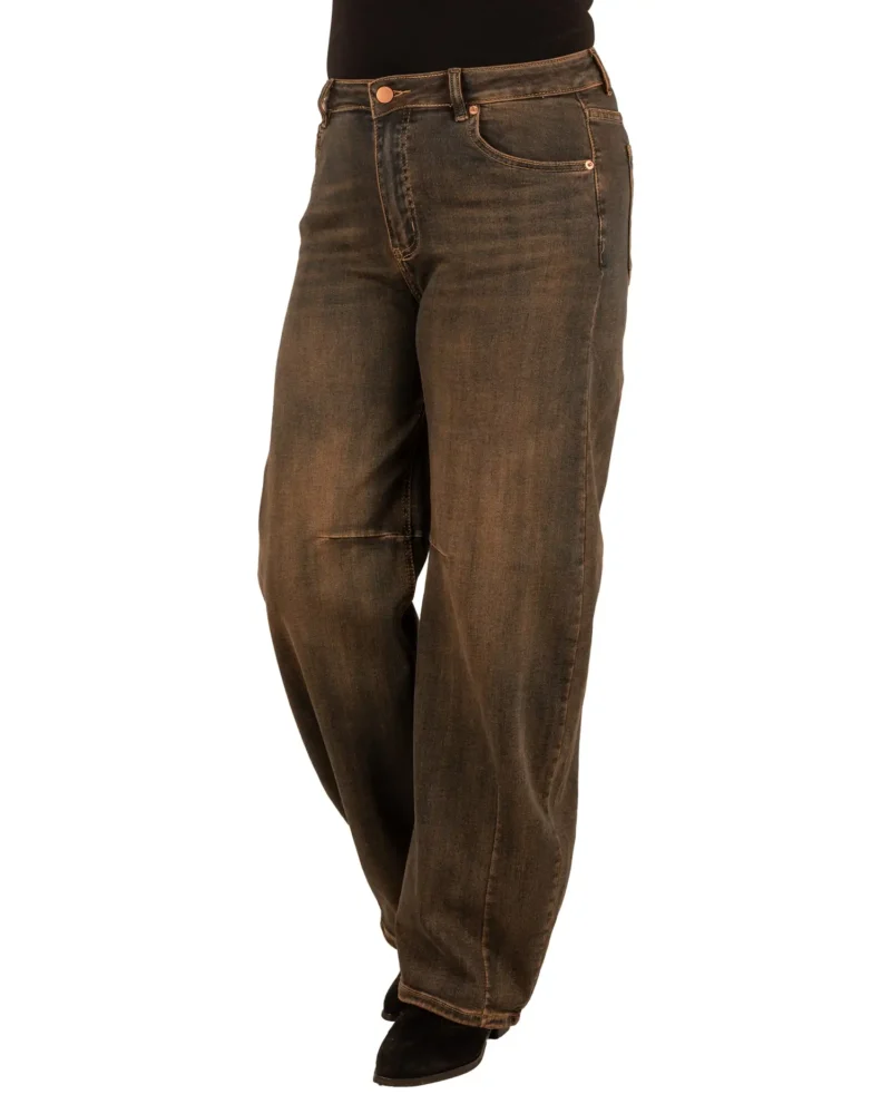 Dirty wash blue balloon jeans van Jewelly - Afbeelding 2
