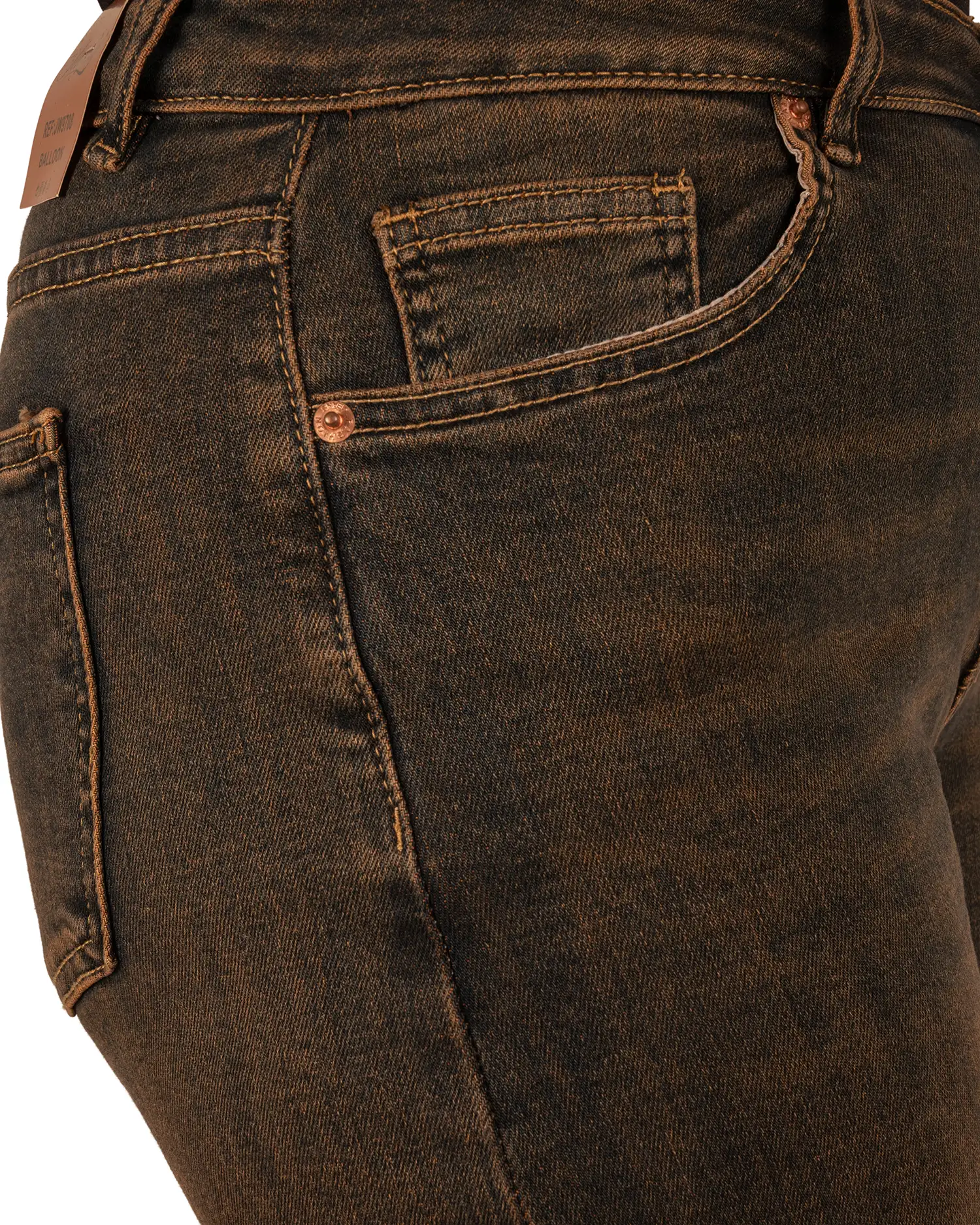 Dirty wash blue balloon jeans van Jewelly - Afbeelding 5