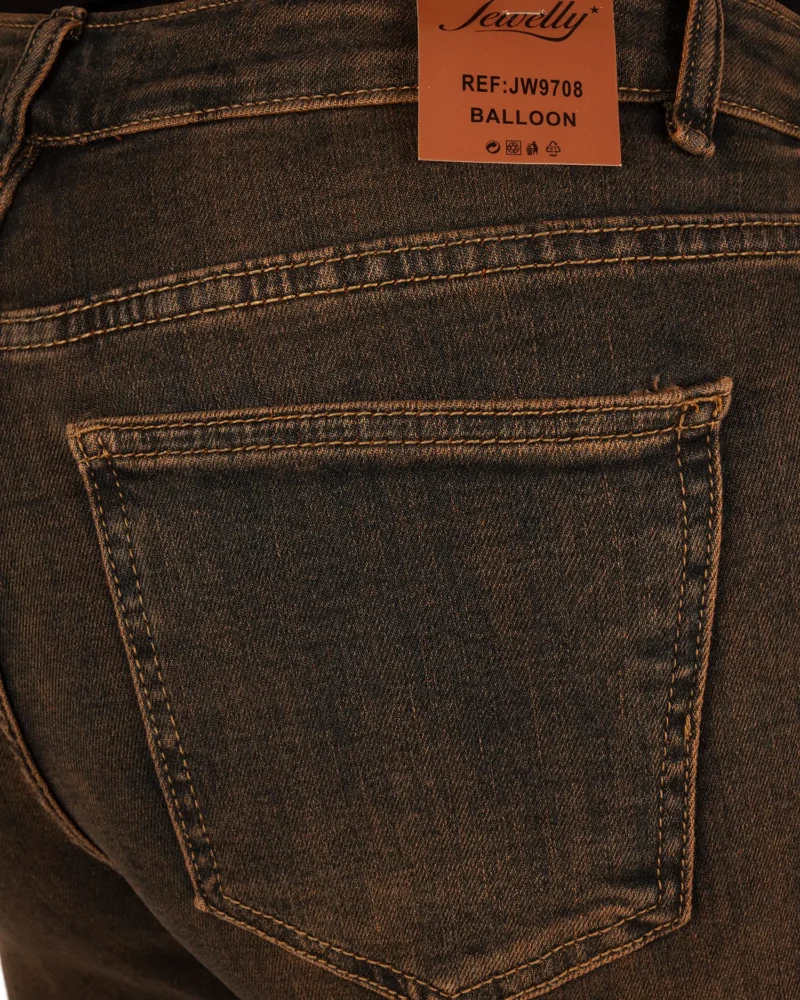 Dirty wash blue balloon jeans van Jewelly - Afbeelding 6
