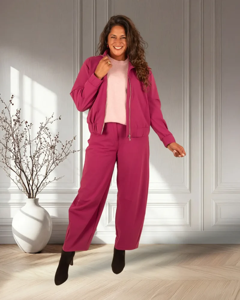 Magenta purple travelstof barrel broek va Mi Piace - Afbeelding 7