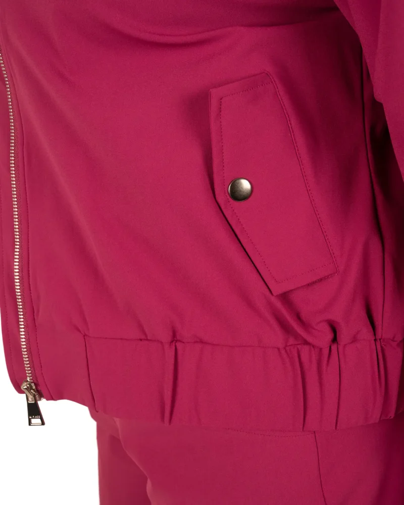 Magenta purple travelstof bomberjack van Mi Piace - Afbeelding 5