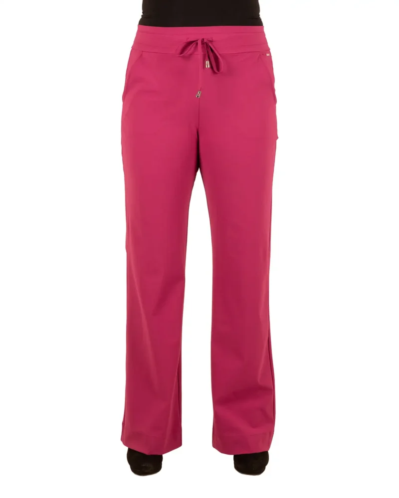 Magenta purple travelstof pantalon met rechte pijp van Mi Piace - Afbeelding 3