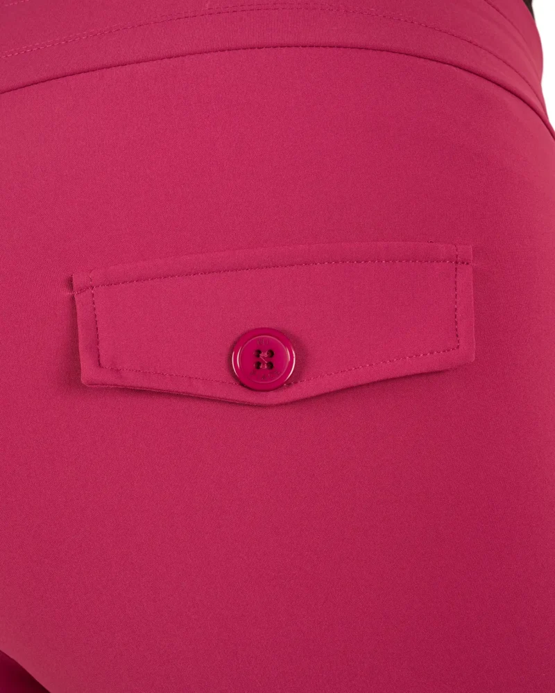 Magenta purple travelstof pantalon met rechte pijp van Mi Piace - Afbeelding 6
