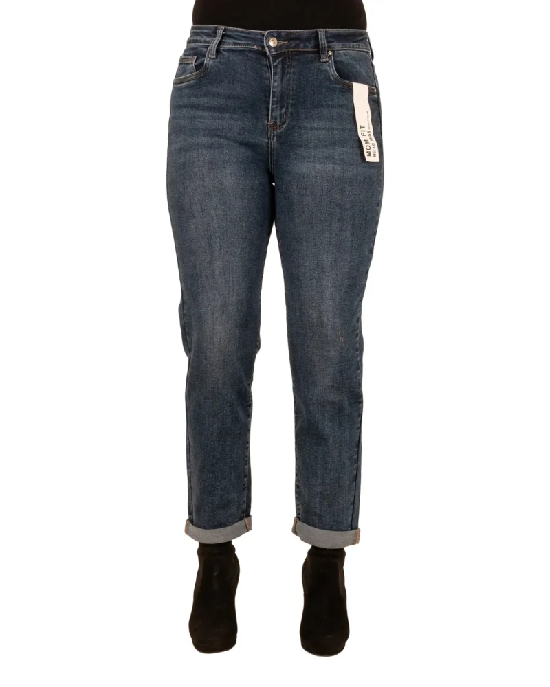 Dark blue high waist mom jeans van Hello Miss - Afbeelding 3